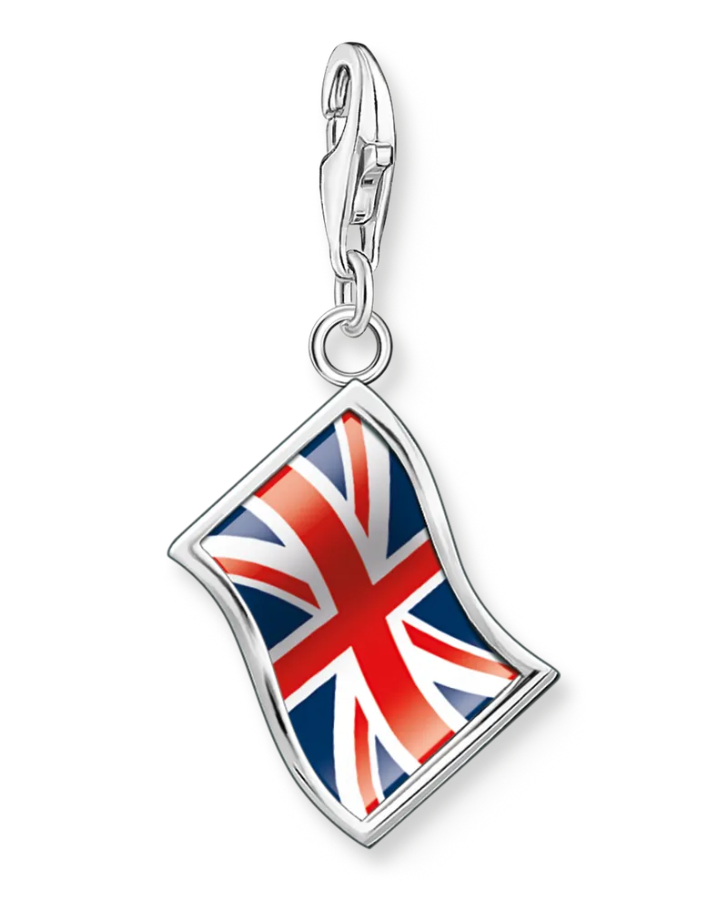 Thomas Sabo Damen Charm-Anhänger LONDON UK-Flagge Silber, Sterlingsilber, Charm Club Collection Blau