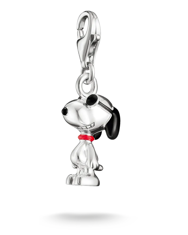 Thomas Sabo Herren Peanuts™ Charm Snoopy mit Sonnenbrille – Original, Sterlingsilber Rot