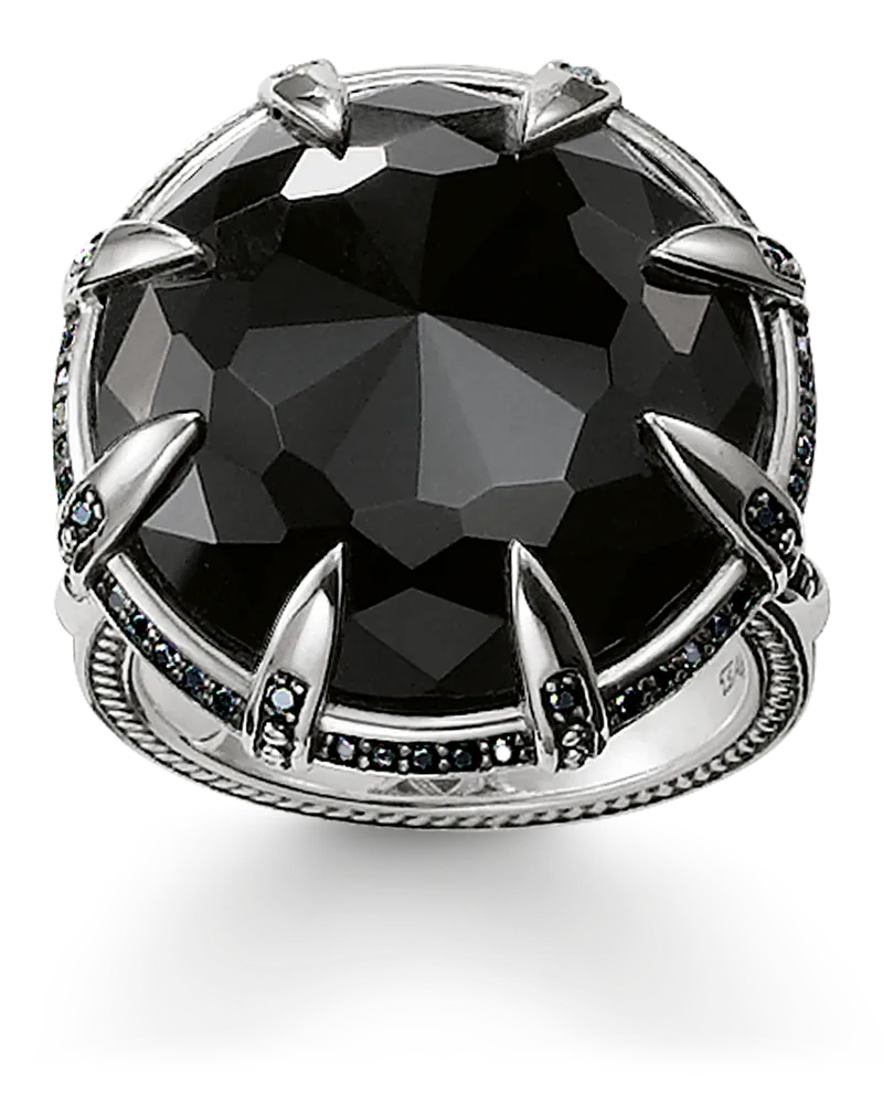 Thomas Sabo Herren Cocktailring Kralle, Sterlingsilber Schwarz
