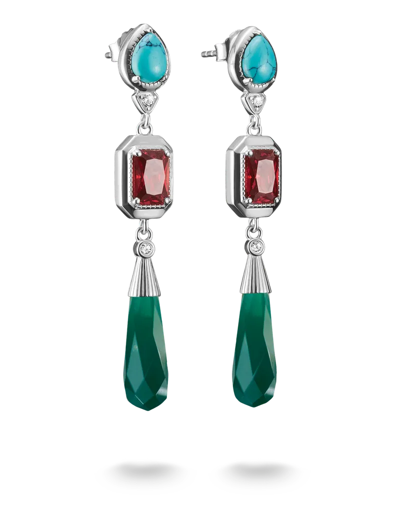 Thomas Sabo Damen Ohrringe bunte Steine Elyndra Silber, Sterlingsilber Grün