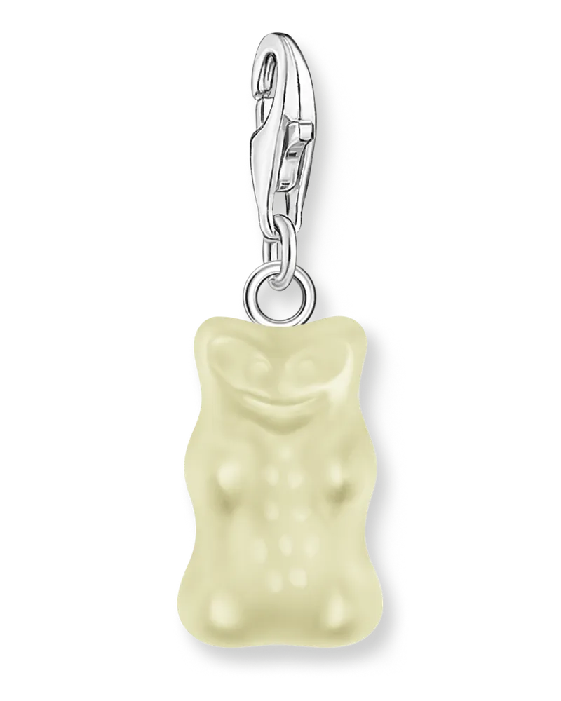 Thomas Sabo Charm-Goldbären-Anhänger in Weiß Silber Silberfarben