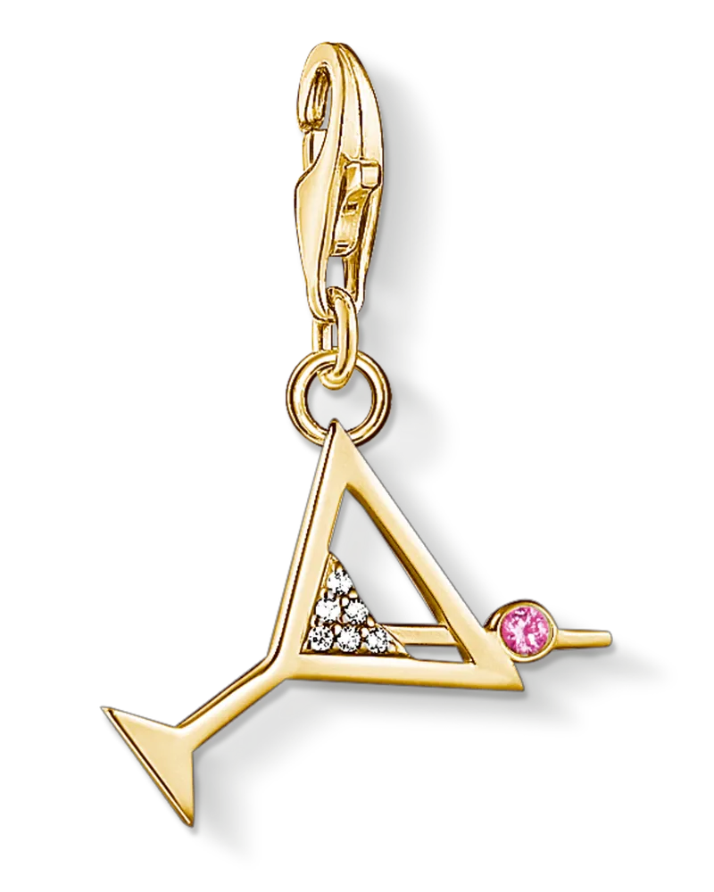 Thomas Sabo Damen Charm-Anhänger Cocktail, Sterlingsilber Gelbgold vergoldet, Charm Club Collection Gelbgoldfarben