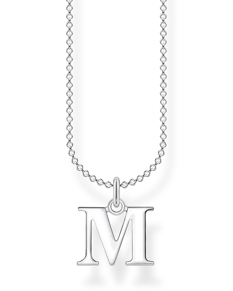 Thomas Sabo Damen Kette Buchstabe M, Sterlingsilber, Charming Collection Silberfarben