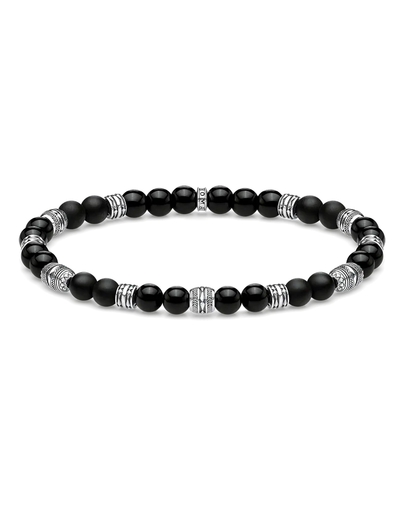 Thomas Sabo Herren Armband Talisman schwarz, Sterlingsilber Schwarz