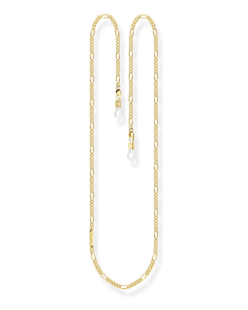 Thomas Sabo Herren Brillenkette Figaro gelbgoldfarben, Edelstahl Gelbgoldfarben