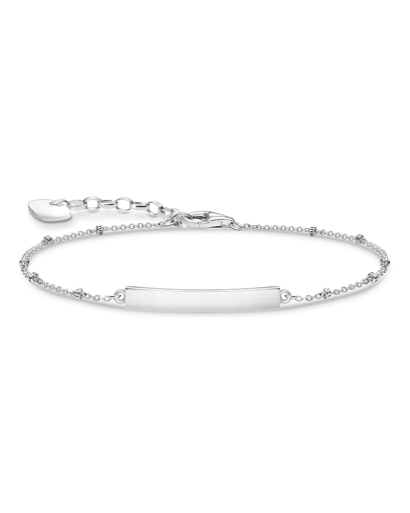 Thomas Sabo Damen Armband klassisch Dots silber mit Gravur, Sterlingsilber Silberfarben