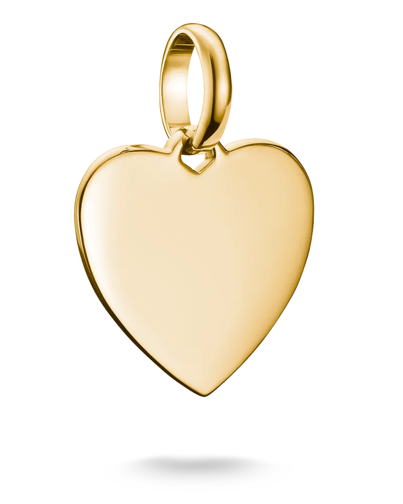 Thomas Sabo Damen Charm-Anhänger Herz Connect vergoldet mit Gravur, Sterlingsilber Gelbgold vergoldet Gelbgoldfarben