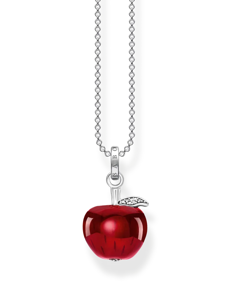 Thomas Sabo Damen Kette mit rotem Apfel Silber, Sterlingsilber Rot