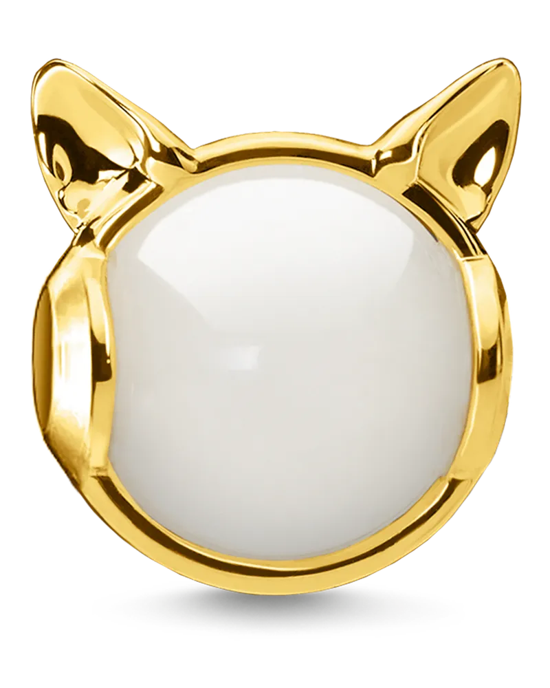 Thomas Sabo Damen Bead Katzenohren gold, Sterlingsilber Gelbgold vergoldet, Karma Beads Gelbgoldfarben
