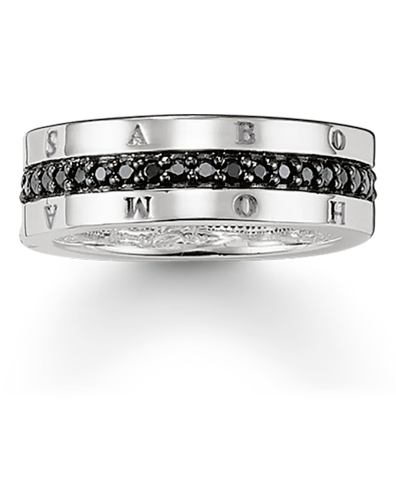 Thomas Sabo Herren Eternityring klassisch schwarz, Sterlingsilber Schwarz