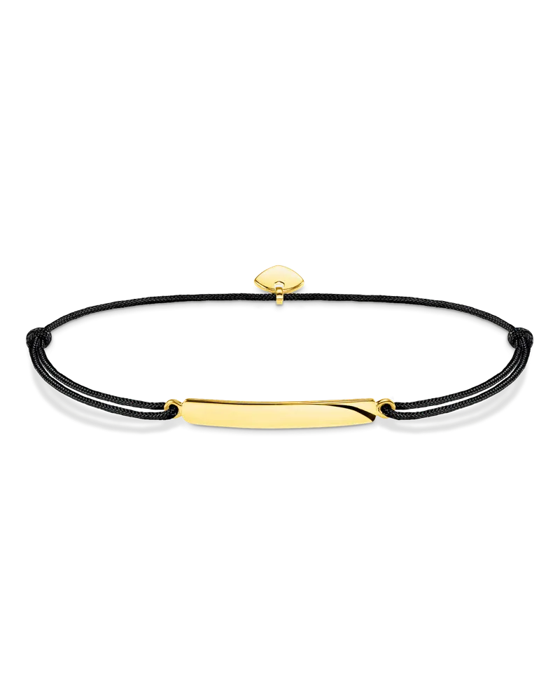 Thomas Sabo Herren Armband Little Secret klassisch gold mit Gravur, Sterlingsilber Gelbgold vergoldet Gelbgoldfarben