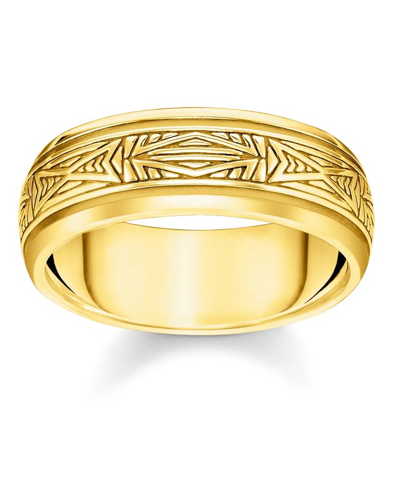 Thomas Sabo Herren Ring Ornamente gold, Sterlingsilber Gelbgold vergoldet Gelbgoldfarben