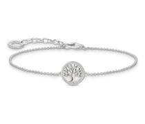 Armband mit Tree-of-Love-Anhänger und weißer Emaille Silber