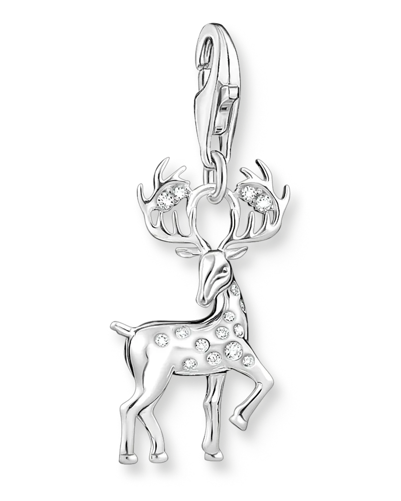 Thomas Sabo Damen Charm-Anhänger Hirsch silber, Sterlingsilber, Charm Club Collection Silberfarben