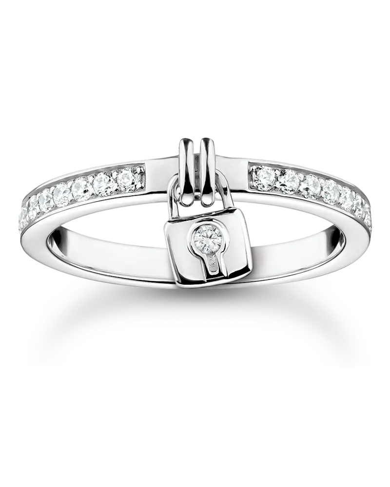Thomas Sabo Damen Ring Schloss silber, Sterlingsilber, Charming Collection Silberfarben