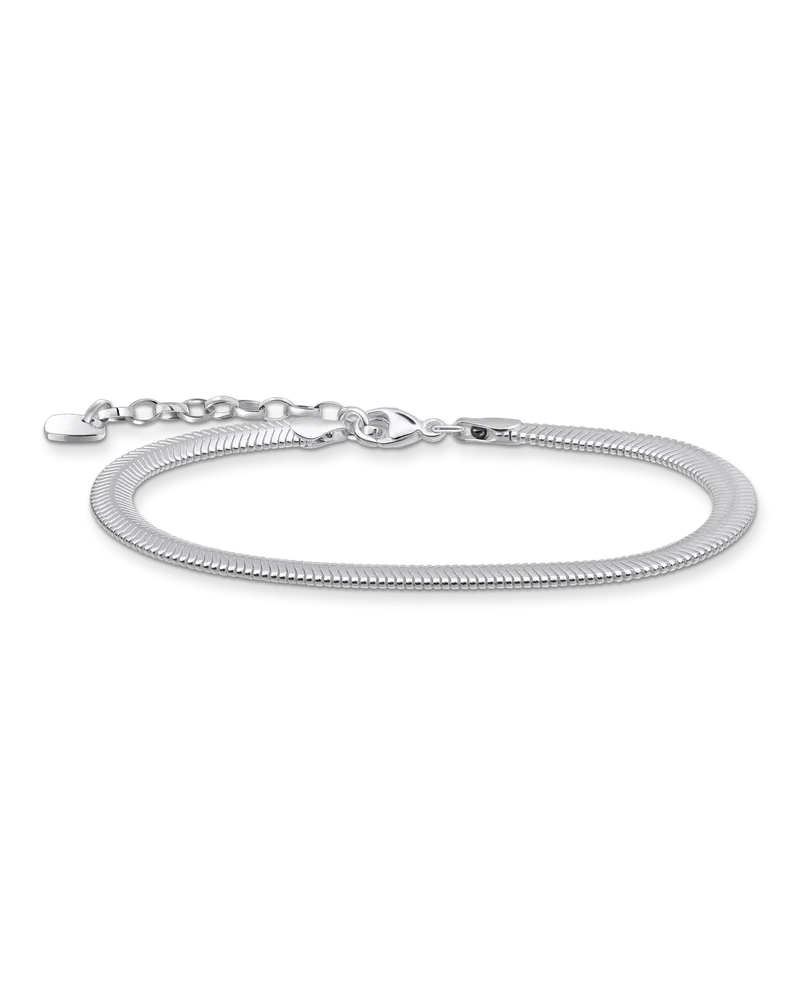 Thomas Sabo Herren Schlangenarmband lang Silber, Sterlingsilber Silberfarben