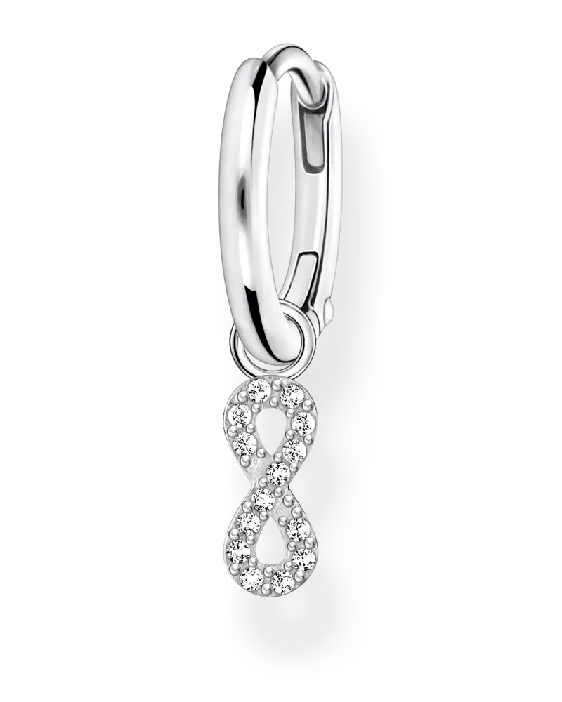Thomas Sabo Damen Einzel Creole mit Infitnity Anhänger silber, Sterlingsilber, Charming Collection Silberfarben