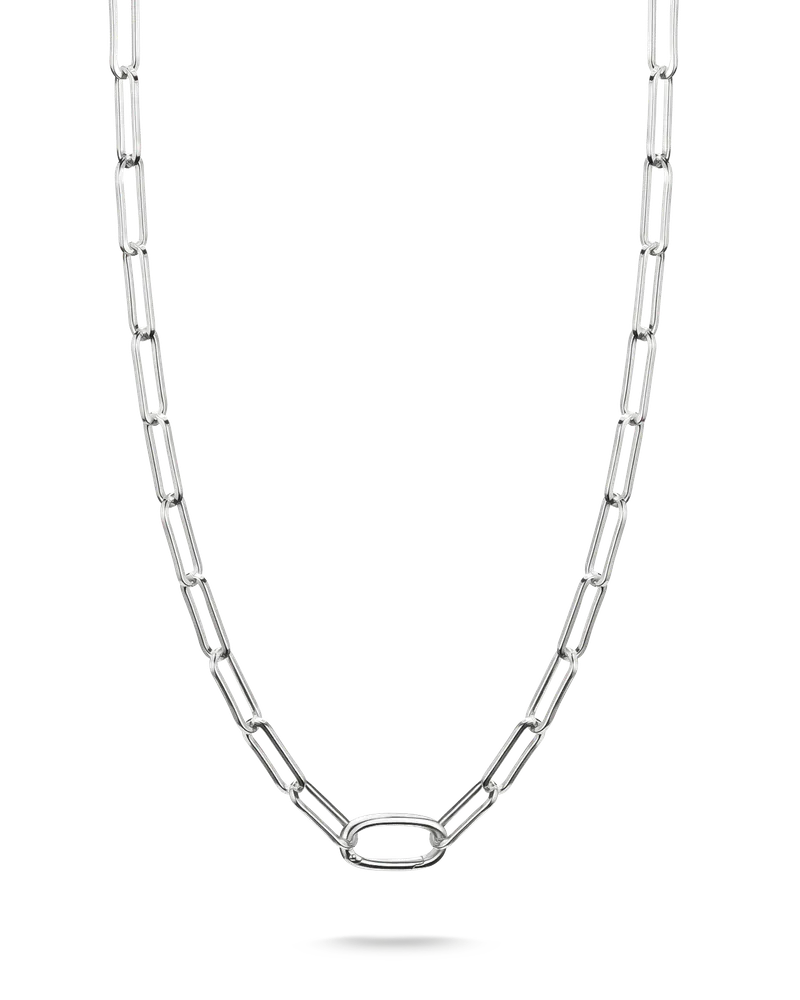 Thomas Sabo Damen Charm-Kette Paperclip mit einem Connect Link Silber, Sterlingsilber Silberfarben