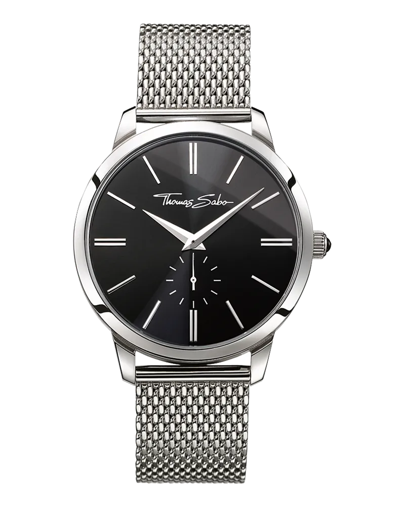 Thomas Sabo Herren Herrenuhr Rebel Spirit silberfarben, Edelstahl Schwarz-glänzend