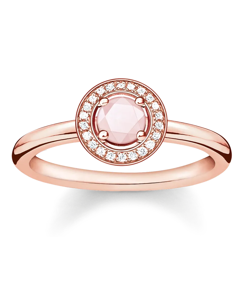 Thomas Sabo Damen Ring, Sterlingsilber Roségold vergoldet Pink