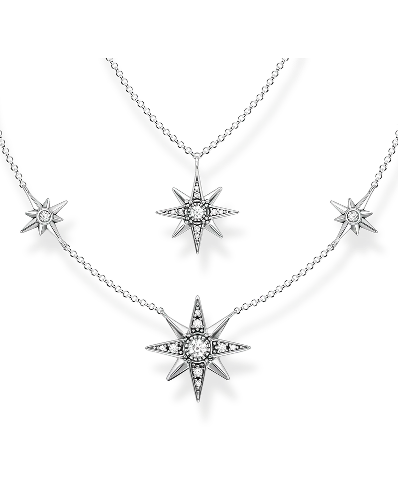 Thomas Sabo Damen Kette Sterne, Sterlingsilber Silberfarben