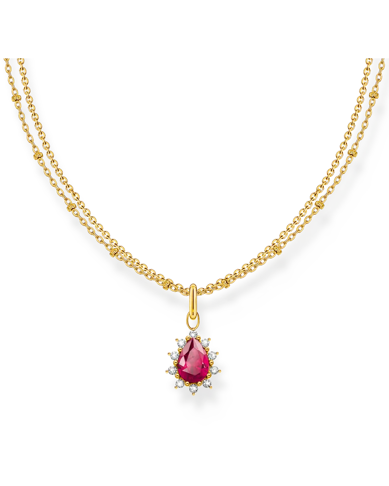 Thomas Sabo Damen Kette mit Anhänger Vintage Romance vergoldet, Sterlingsilber Gelbgold vergoldet Gelbgoldfarben