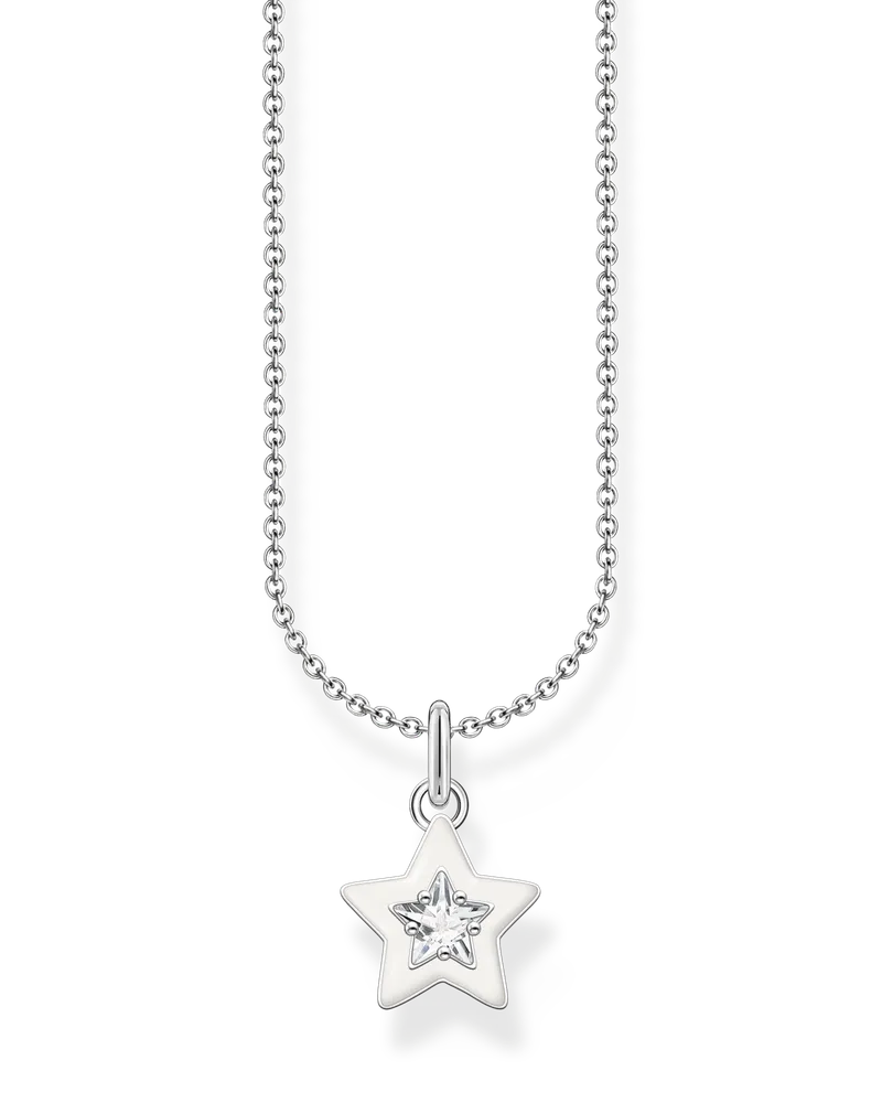 Thomas Sabo Damen Kette mit Stern-Anhänger Silber, Sterlingsilber, Charming Collection Silberfarben