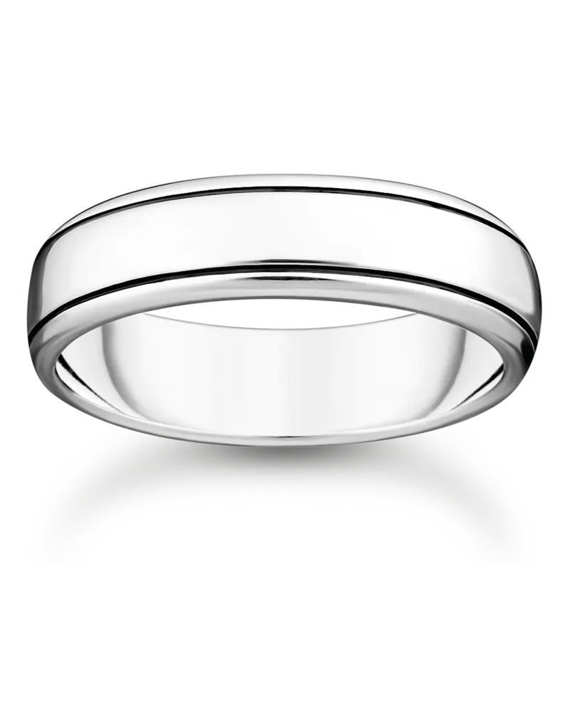 Thomas Sabo Herren Ring mit Linien Silber, Sterlingsilber geschwärzt Silberfarben