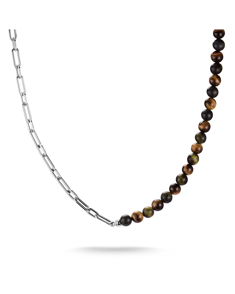 Thomas Sabo Kette mit Tigerauge Beads braun KE2403-S01-2-L55 Blau
