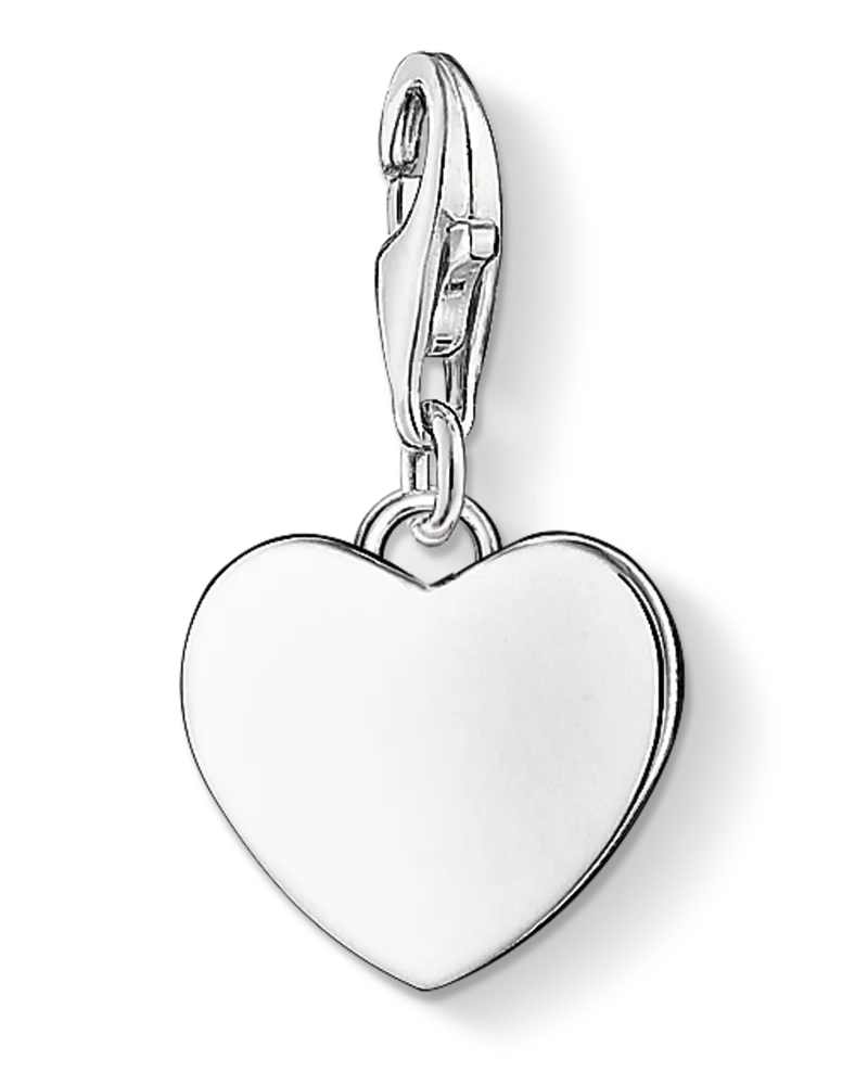 Thomas Sabo Damen Charm-Anhänger Herz, Sterlingsilber, Charm Club Collection Silberfarben