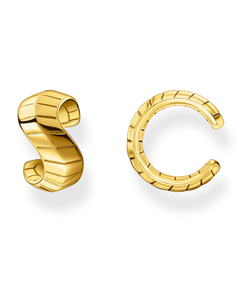 Thomas Sabo Damen Einzel Ohrklemme Schlangenhaut gold, Sterlingsilber Gelbgold vergoldet Gelbgoldfarben