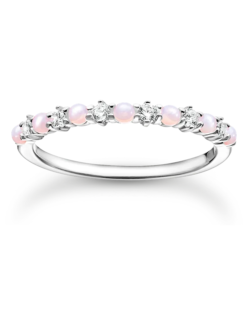 Thomas Sabo Damen Ring rosa und weiße Steine, Sterlingsilber, Charming Collection Pink