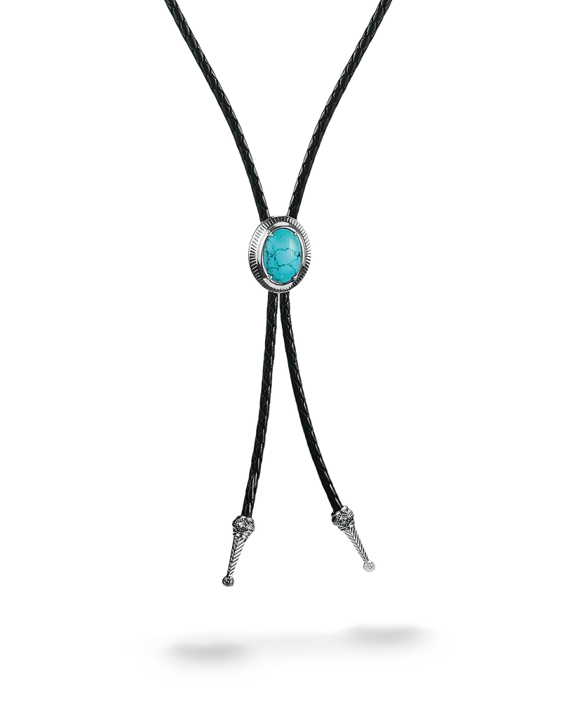 Thomas Sabo Damen Kette Türkiser Stein Lederkette Elyndra Silber, Sterlingsilber Schwarz