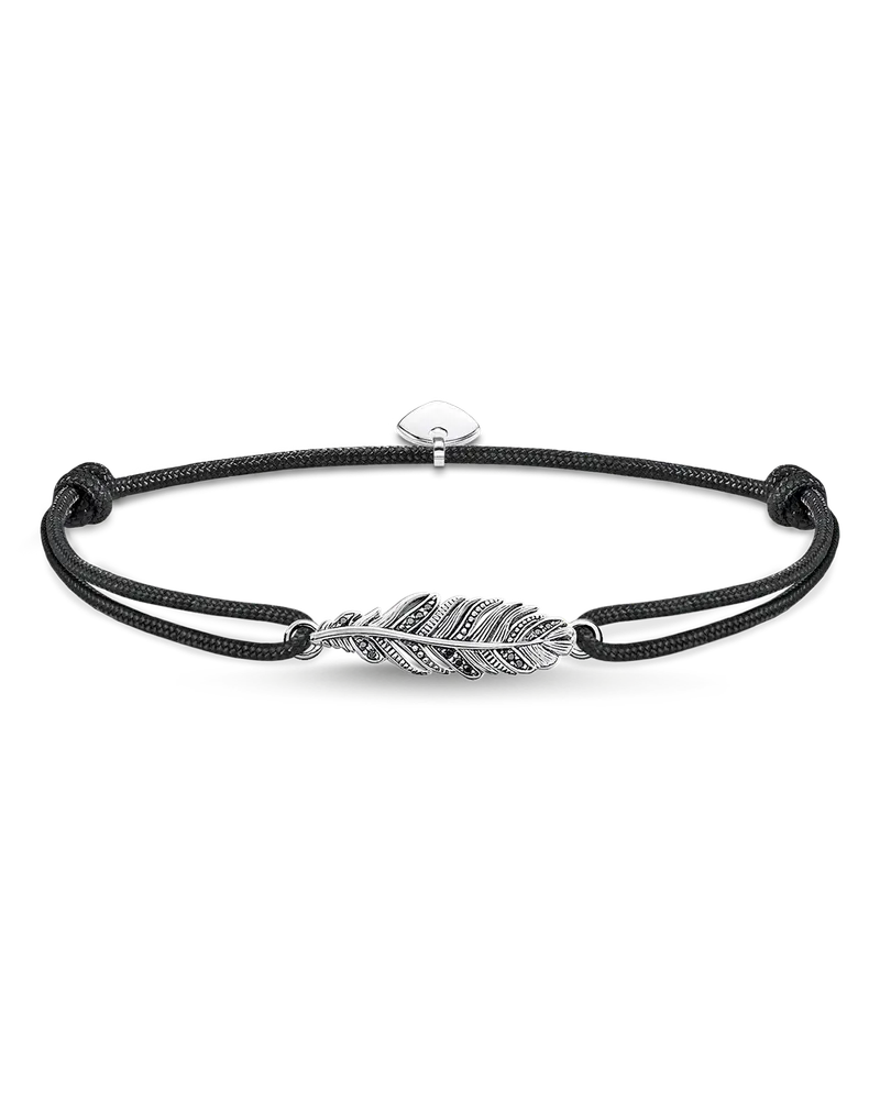 Thomas Sabo Herren Armband Little Secret Feder, Sterlingsilber Schwarz