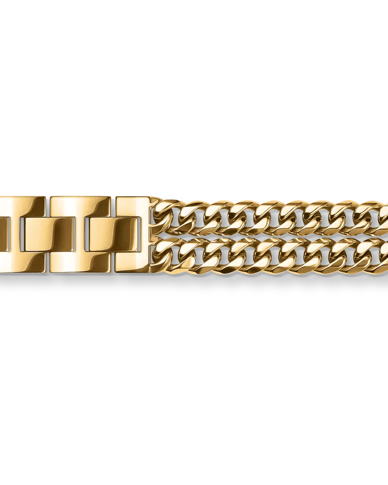 Thomas Sabo Damen Edelstahlarmband 16mm Gold, Edelstahl Gelbgoldfarben