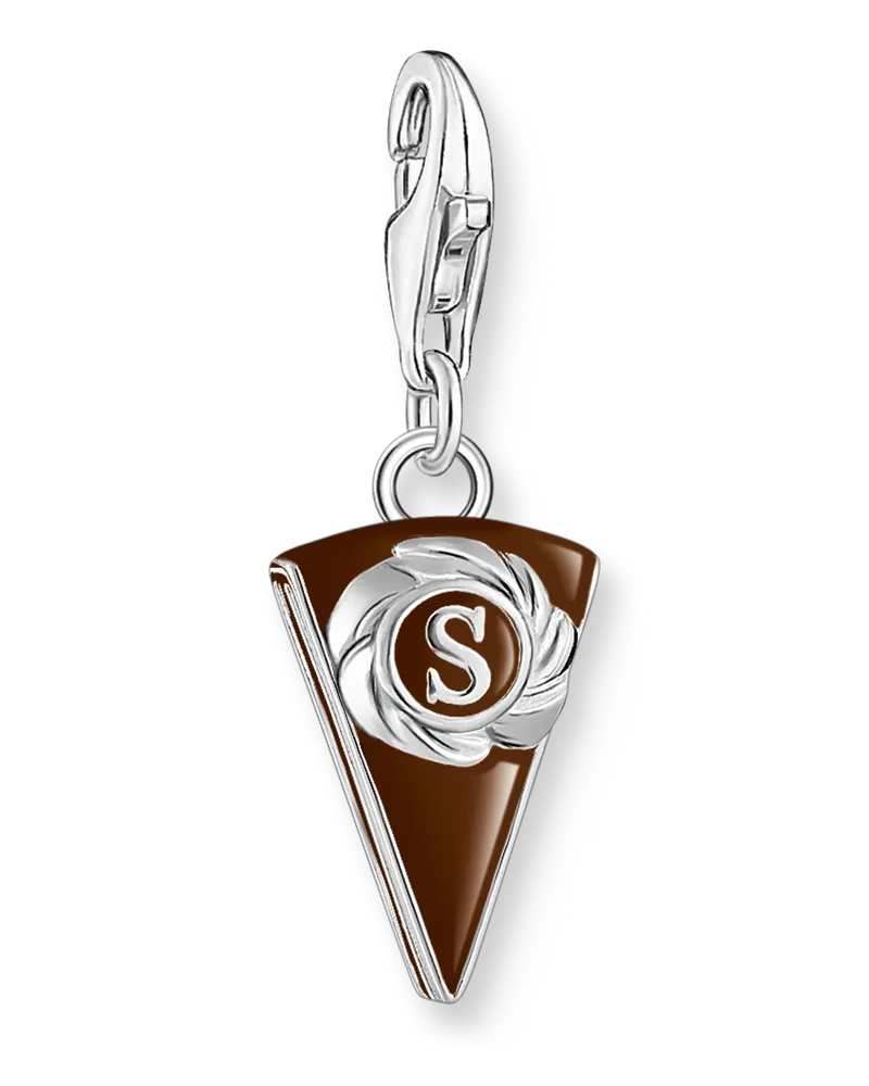 Thomas Sabo Damen Charm-Anhänger Wiener Schokoladentorte Silber, Sterlingsilber, Charm Club Collection Braun
