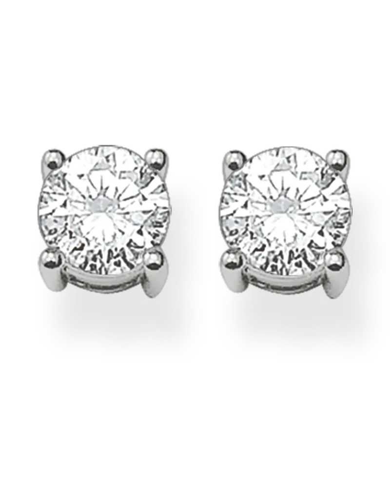 Thomas Sabo Damen Ohrstecker weißer Stein, Sterlingsilber Silberfarben