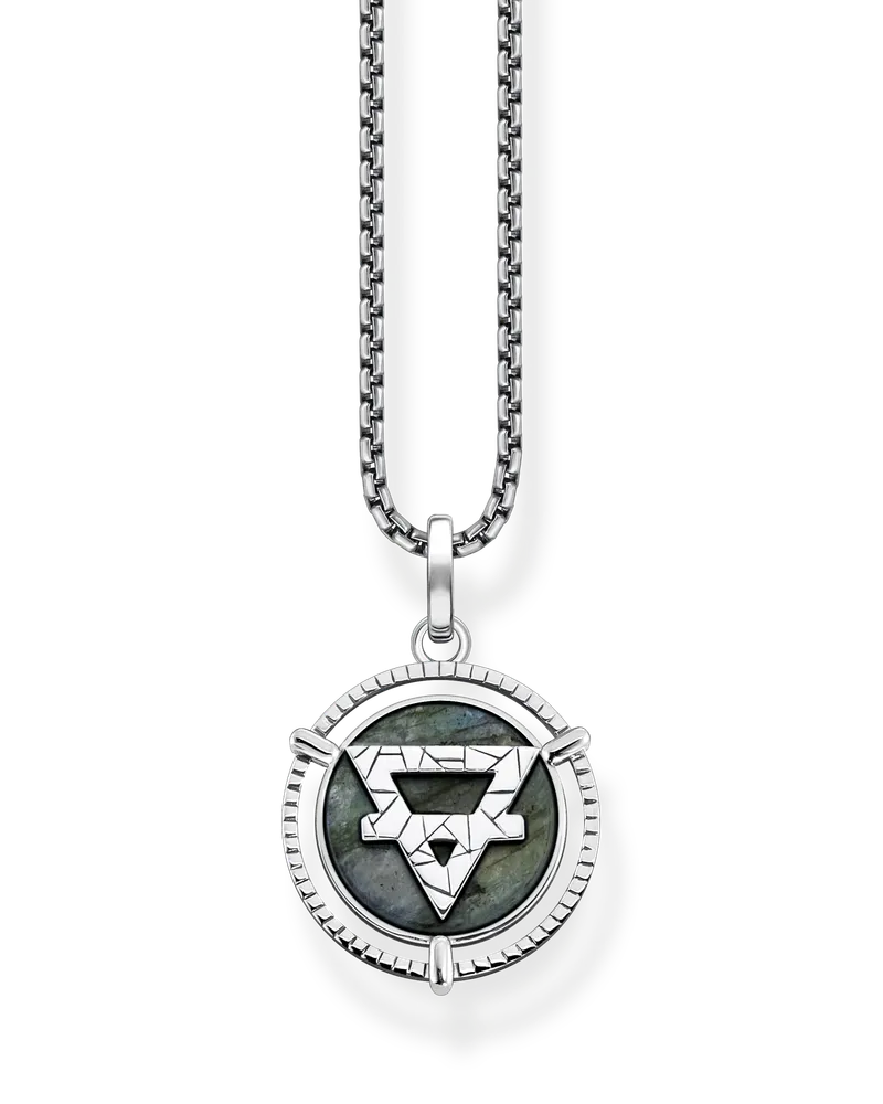 Thomas Sabo Herren Kette Elements of Nature silber, 925 Sterlingsilber/ Labradorit Grün