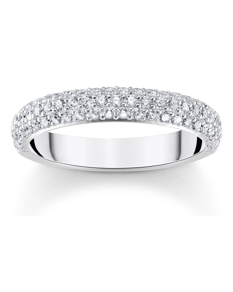 Thomas Sabo Damen Ring mit weißem Zirkonia-Pavé Silber, Sterlingsilber Silberfarben