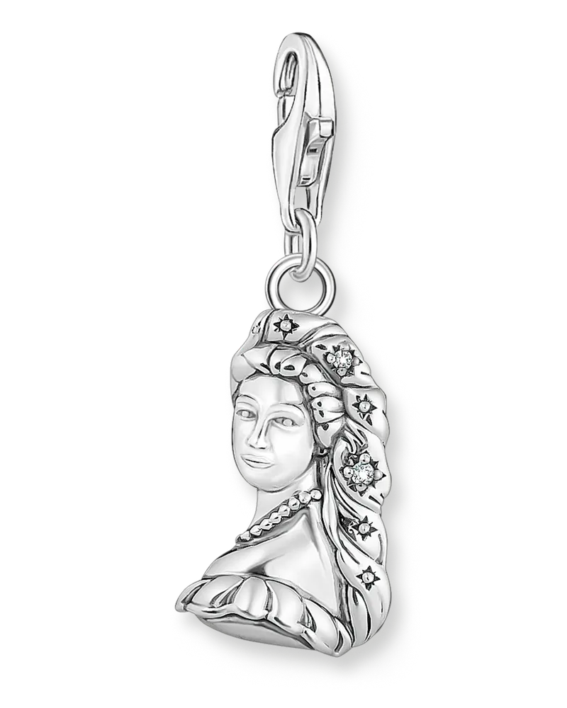 Thomas Sabo Damen Charm-Anhänger Sissi mit weißem Stein Silber, Sterlingsilber, Charm Club Collection Silberfarben