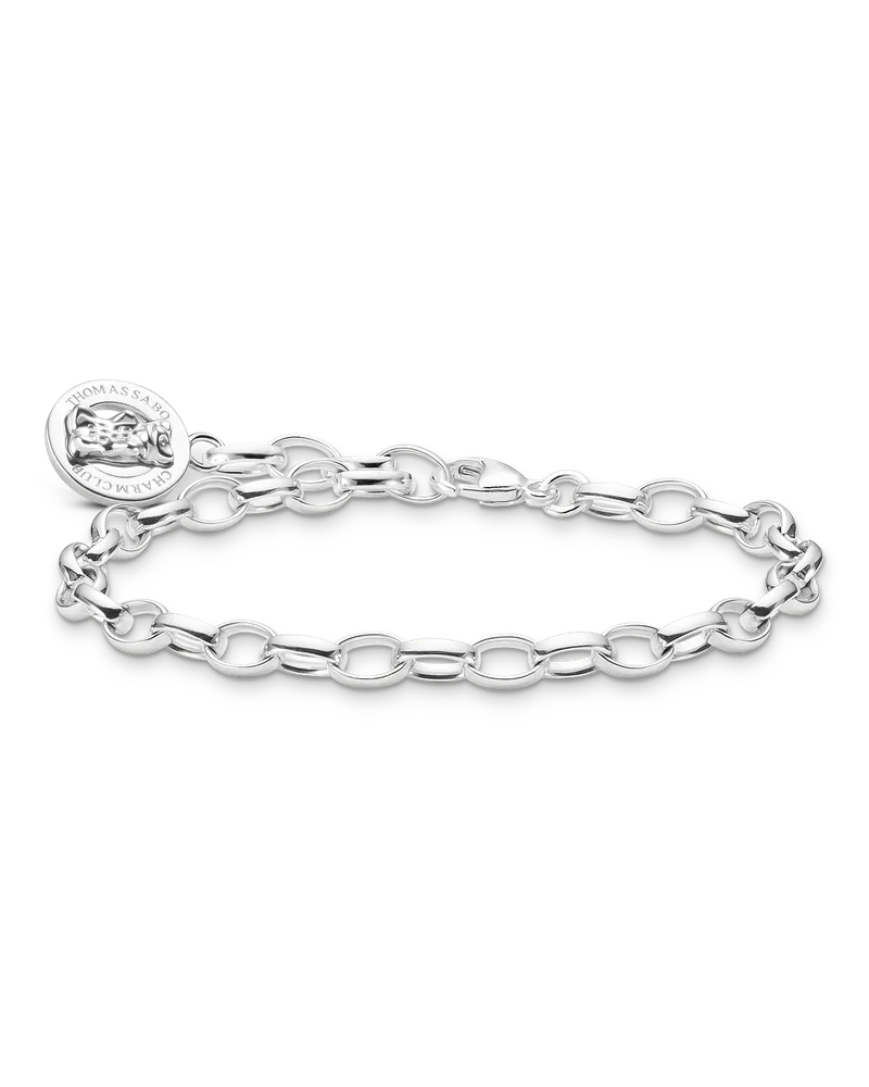 Thomas Sabo Damen Charm-Armband mit Goldbären Logo-Ring Silber, Sterlingsilber, Charm Club Collection Silberfarben