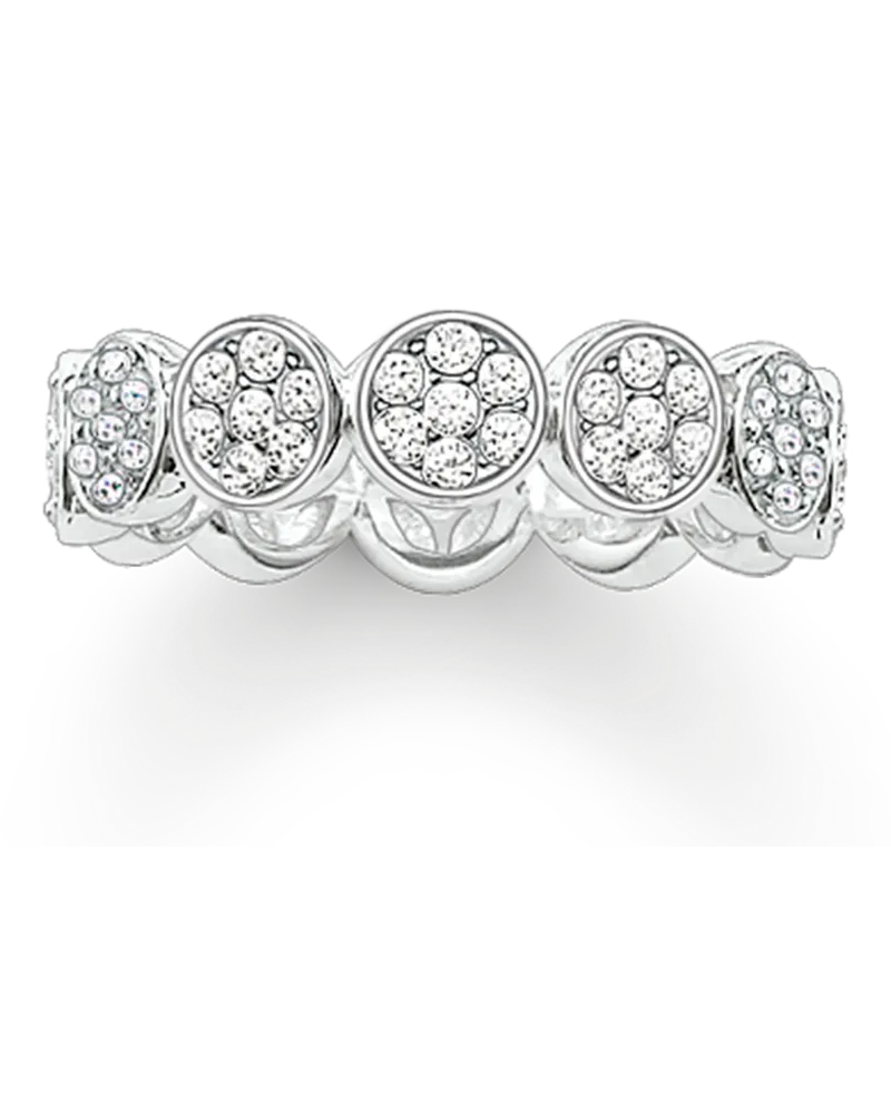 Thomas Sabo Damen Ring Sparkling Circles, Sterlingsilber Silberfarben