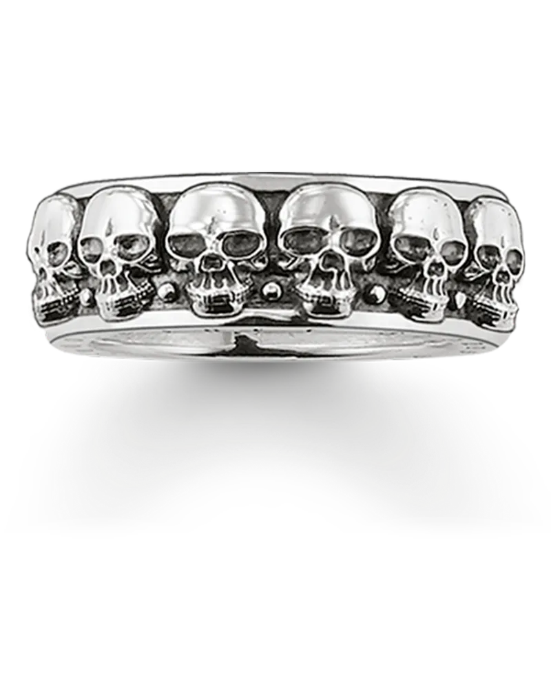 Thomas Sabo Herren Ring Totenköpfe, Sterlingsilber Silberfarben