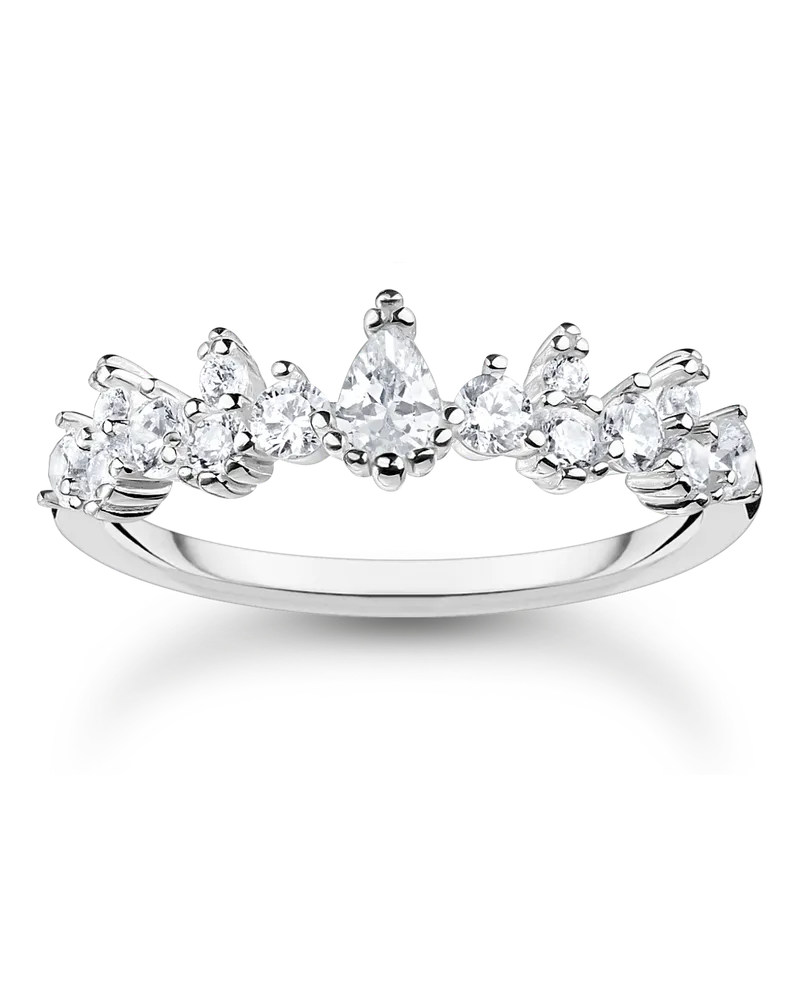 Thomas Sabo Damen Ring Eiskristalle silber, Sterlingsilber, Charming Collection Silberfarben