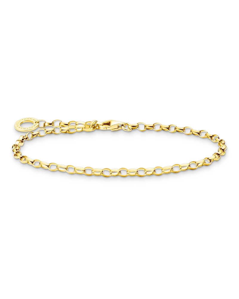 Thomas Sabo Damen Charm-Armband, Sterlingsilber Gelbgold vergoldet, Charm Club Collection Gelbgoldfarben