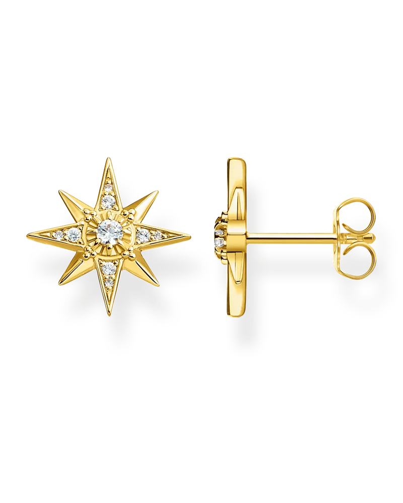 Thomas Sabo Damen Ohrstecker Stern gold, Sterlingsilber Gelbgold vergoldet Gelbgoldfarben