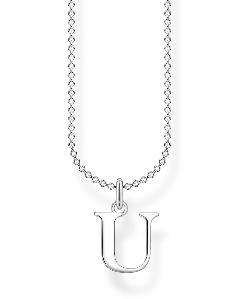 Thomas Sabo Damen Kette Buchstabe U, Sterlingsilber, Charming Collection Silberfarben