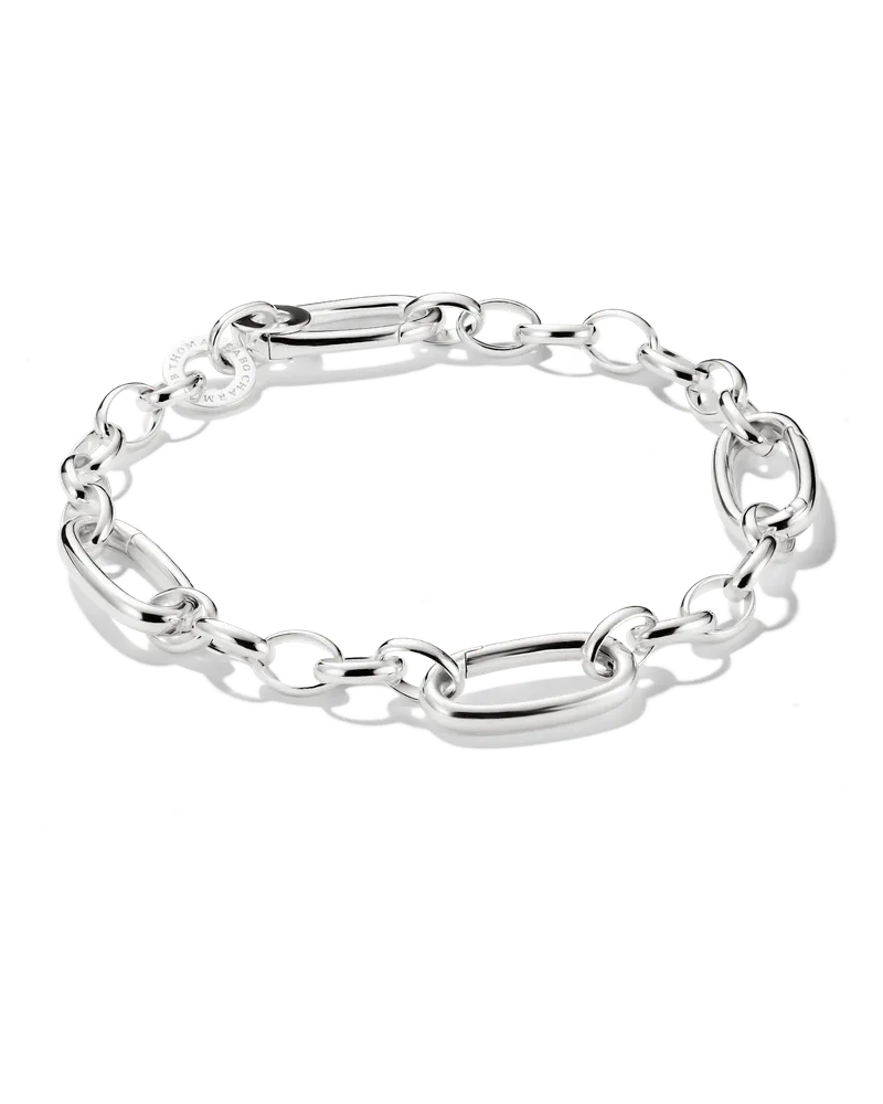 Thomas Sabo Damen Charm-Armband mit drei Connect Links Silber, Sterlingsilber Silberfarben