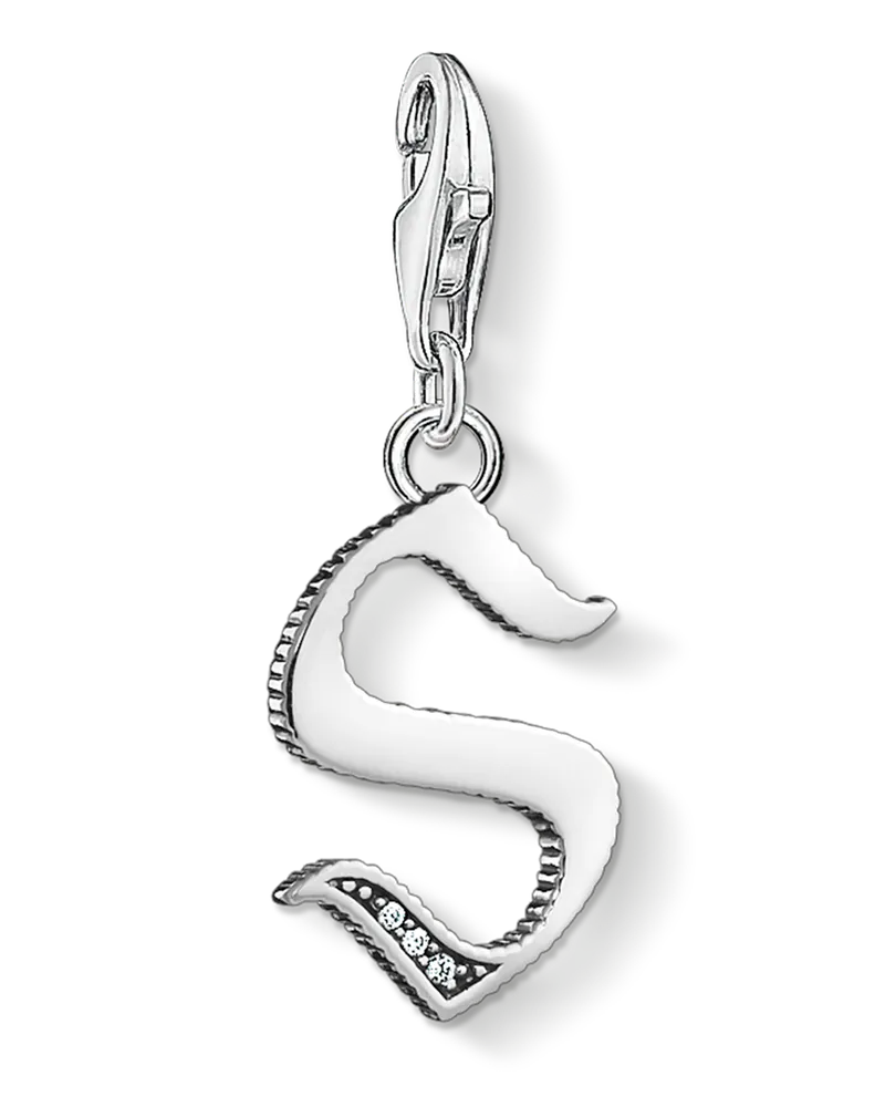 Thomas Sabo Herren Charm-Anhänger Buchstabe S silber, Sterlingsilber, Charm Club Collection Silberfarben