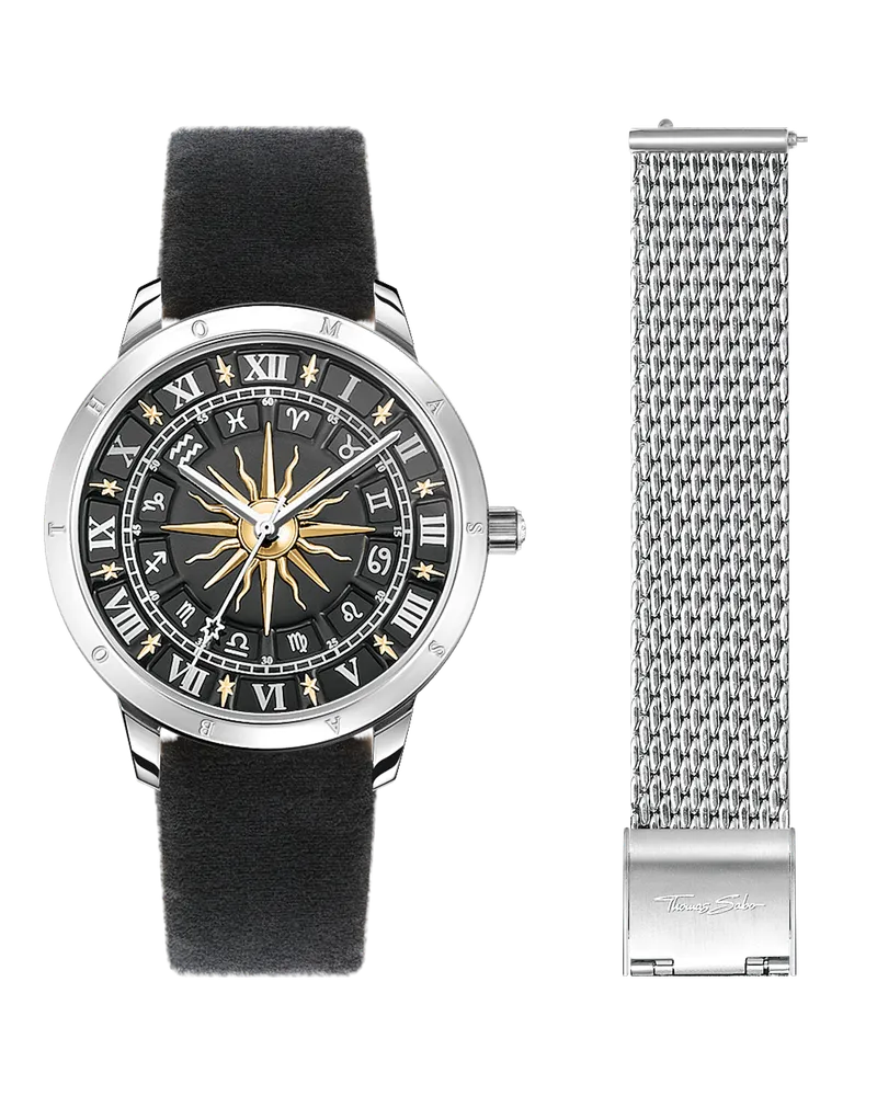 Thomas Sabo Damen Damenuhr Sonne bicolor, 217 Gelbgoldfarben
